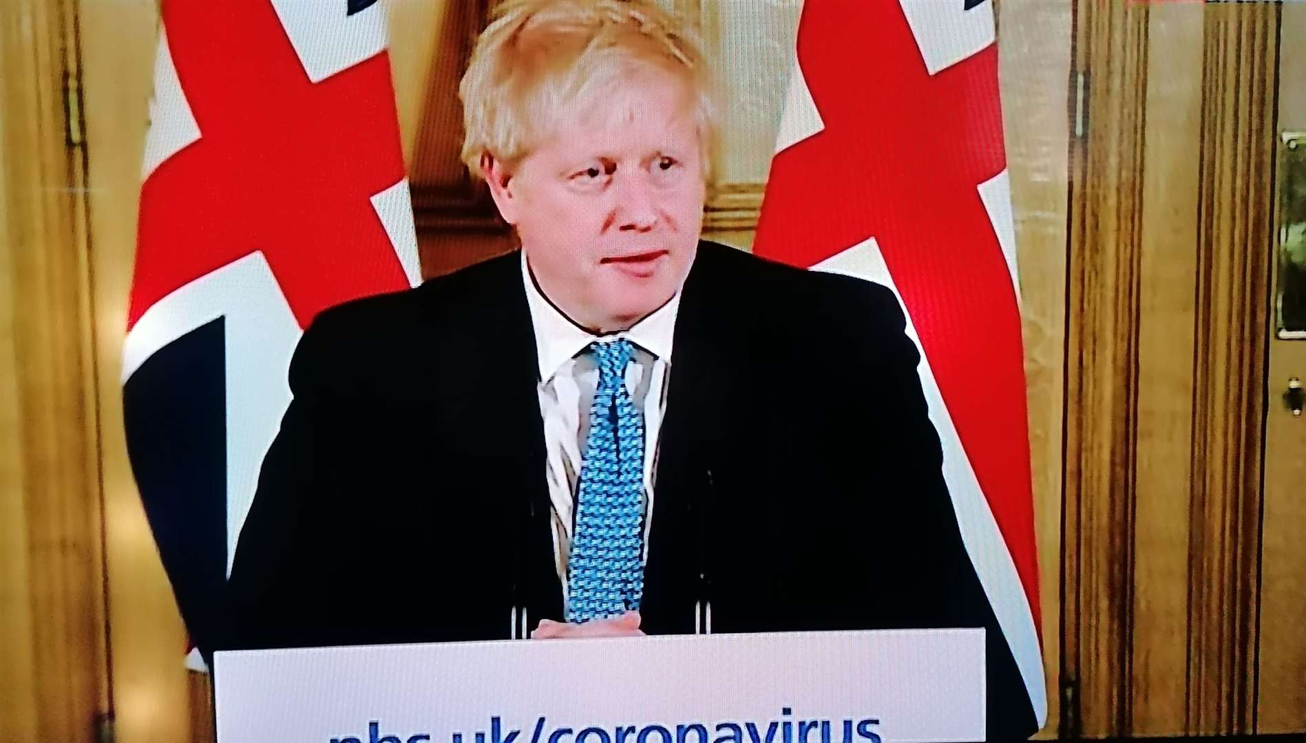 Boris Johnson speaking at Downing Street