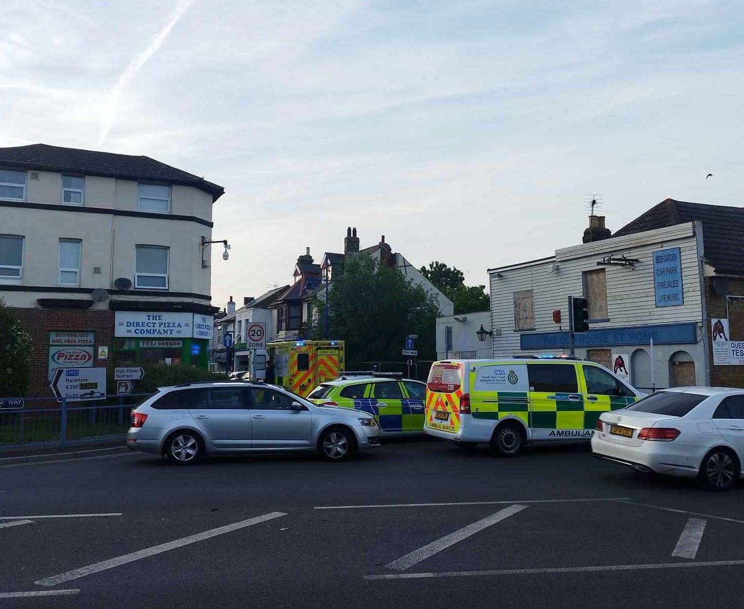 Police officers and ambulance crews were called to Sheerness High Street