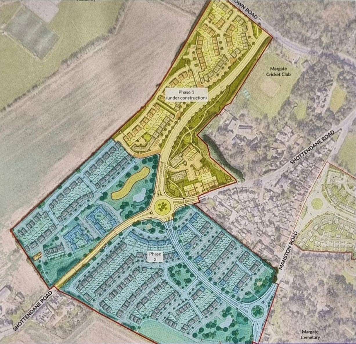 The two phases of the development - the area in yellow is already under construction. Picture: Places for People