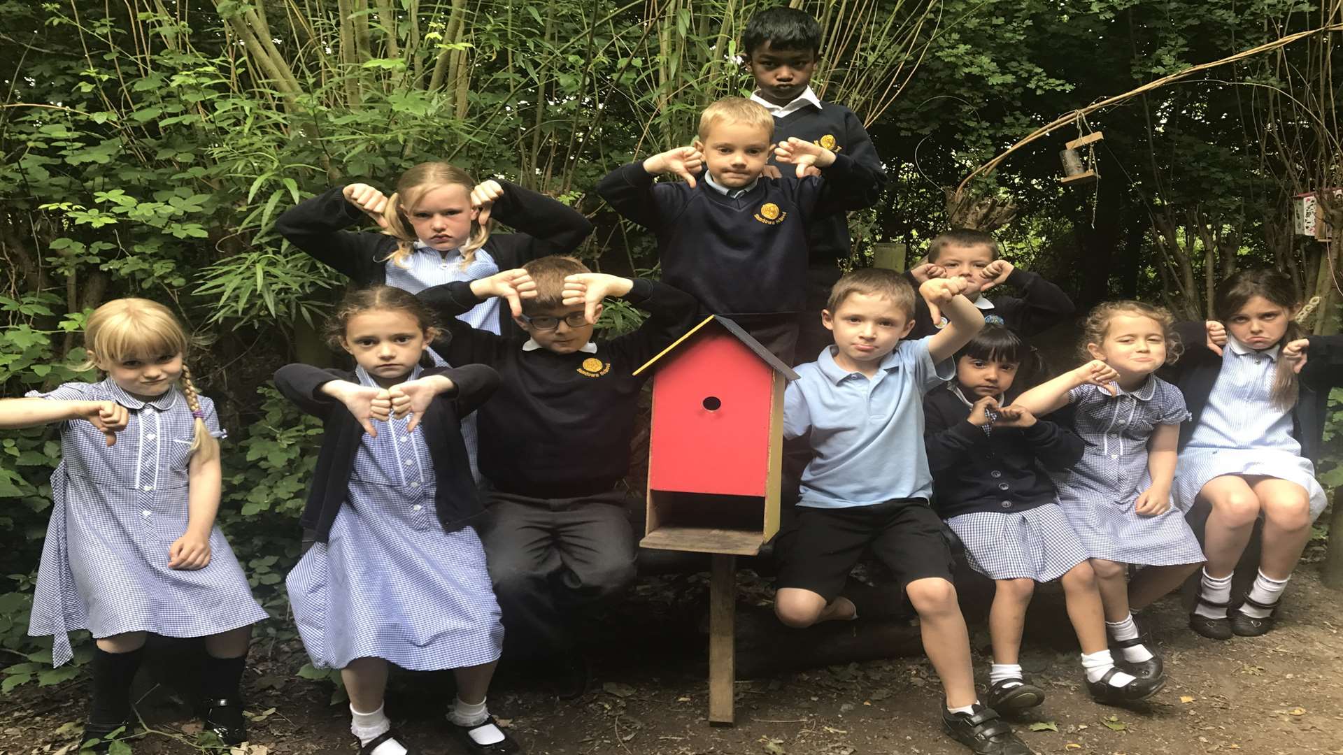 Disappointed pupils at Sandown Primary School after the last vandal attack in June