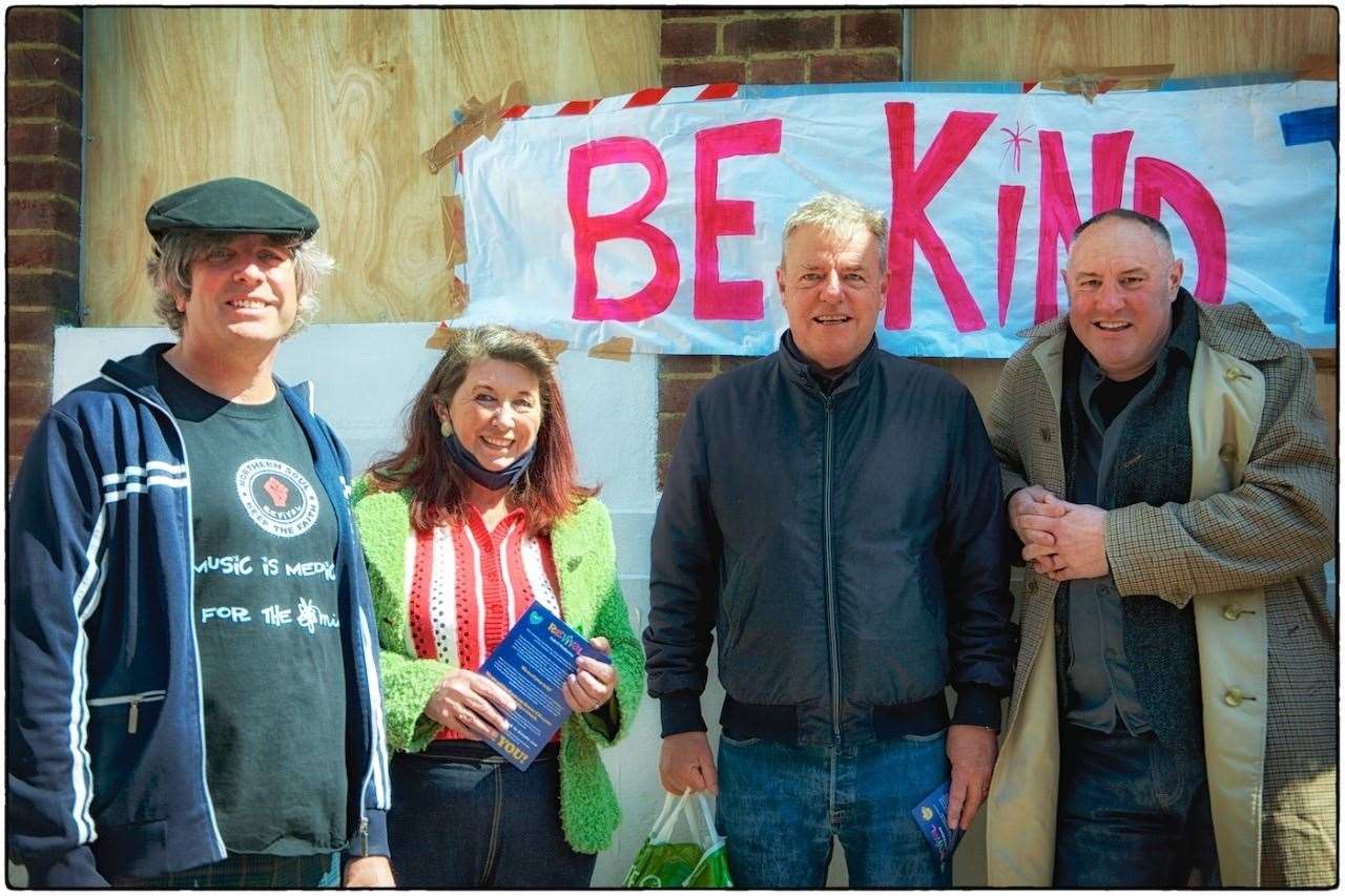 Suggs and Keith Brymer Jones in Whitstable on Saturday. Picture: Gerry Atkinson