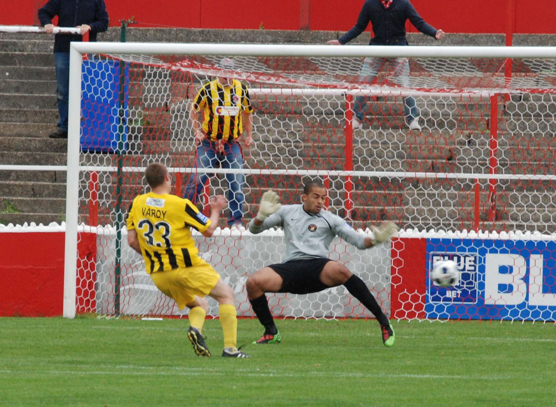 Jamie Vardy scores for Fleetwood against Ebbsfleet in 2011 Picture: Paul Jarvis