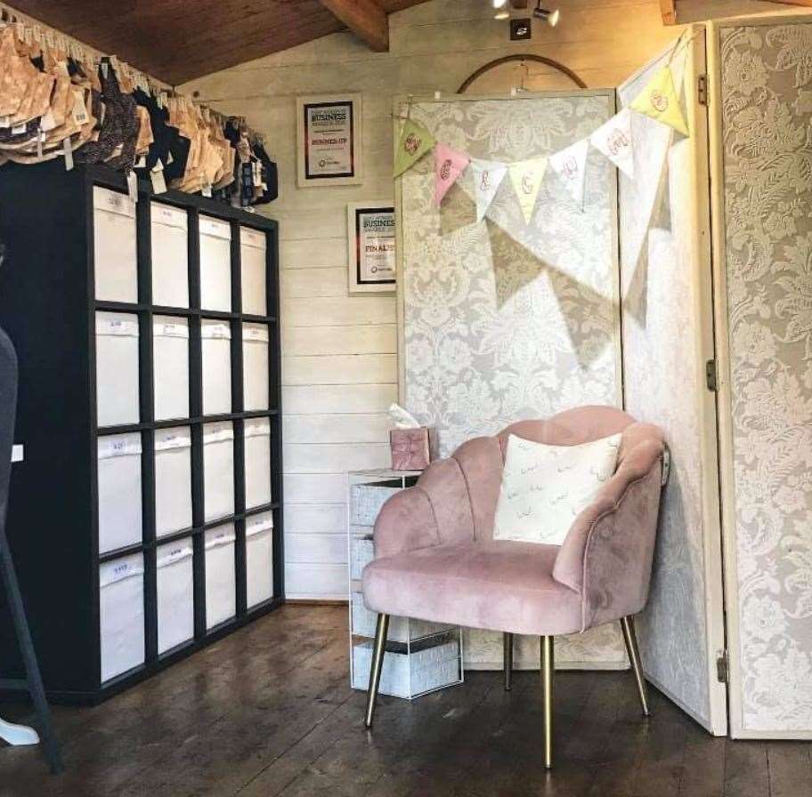 Bra Boss of Kent owner Joanna van Blommestein's summerhouse in Faversham. Picture Joanna van Blommestein