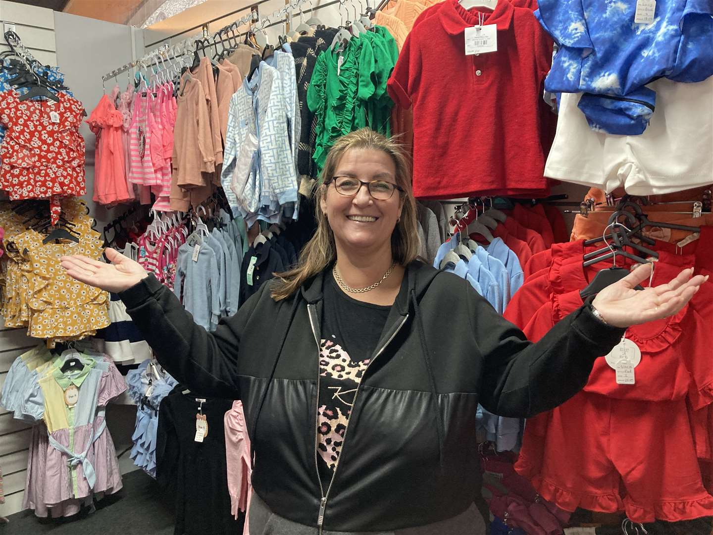 Rita McDonald and her children's clothes stall in Buckleys indoor market in Sittingbourne High Street. Picture: John Nurden