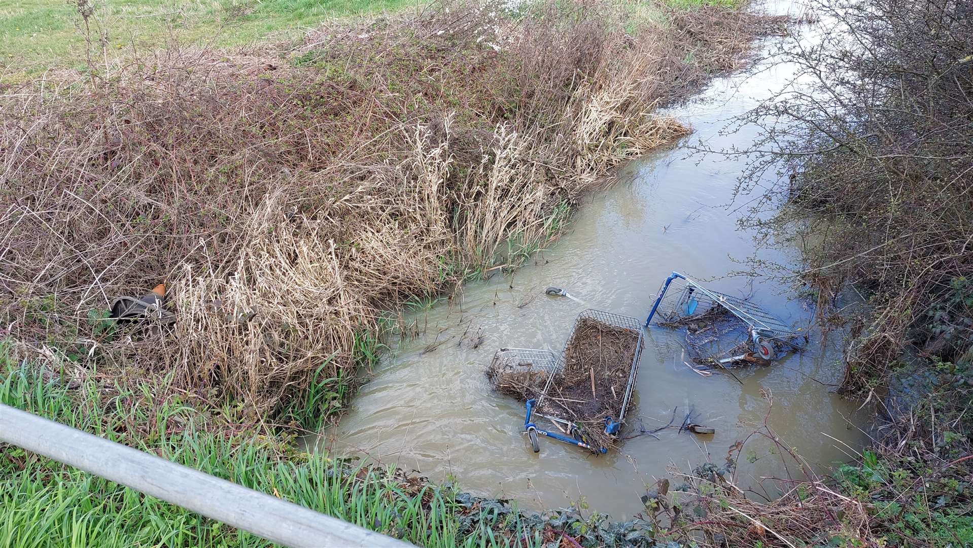 The blockage is now starting to impact the flow of the water