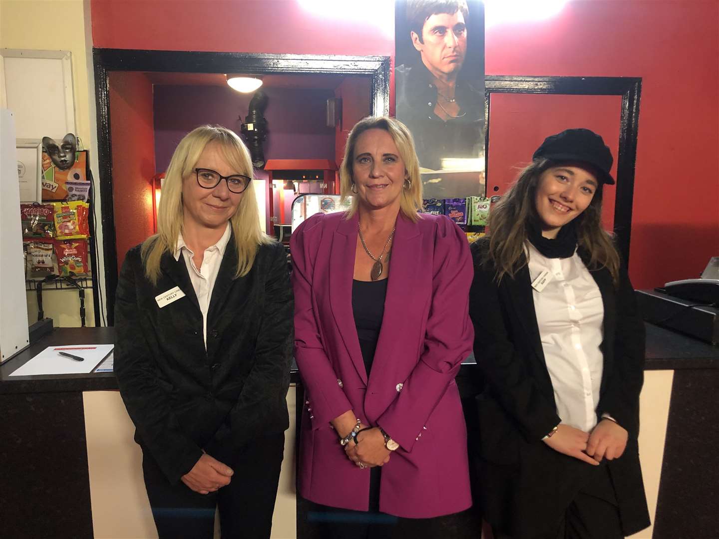 New Century Cinema staff Kelly Bryne, left, manager Clare Ralph, centre, and Taff Ivory, right (47268082)