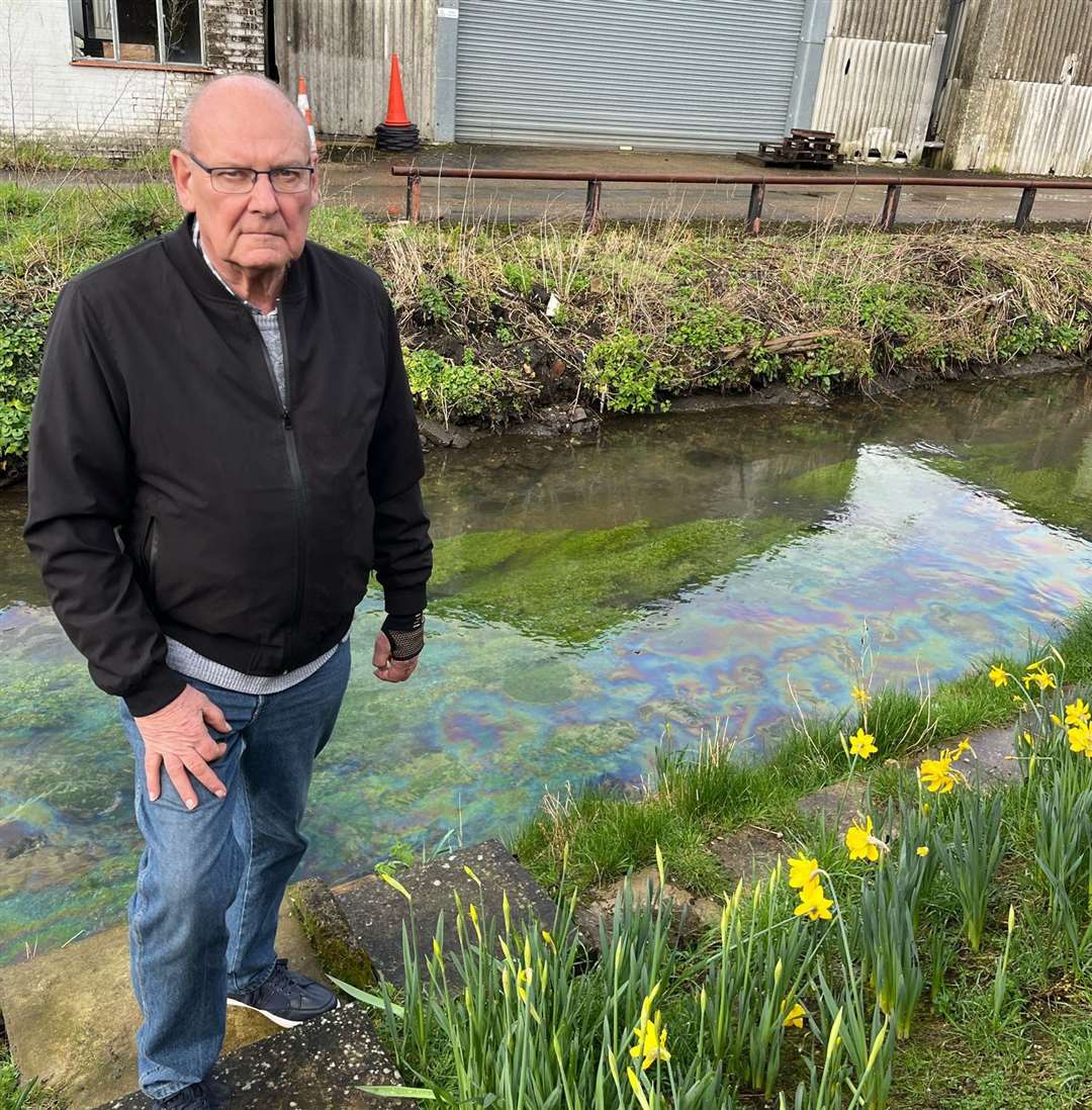 Villager Roy Thicke in Chartham with the River Stour behind him. Picture: Roy Thicke