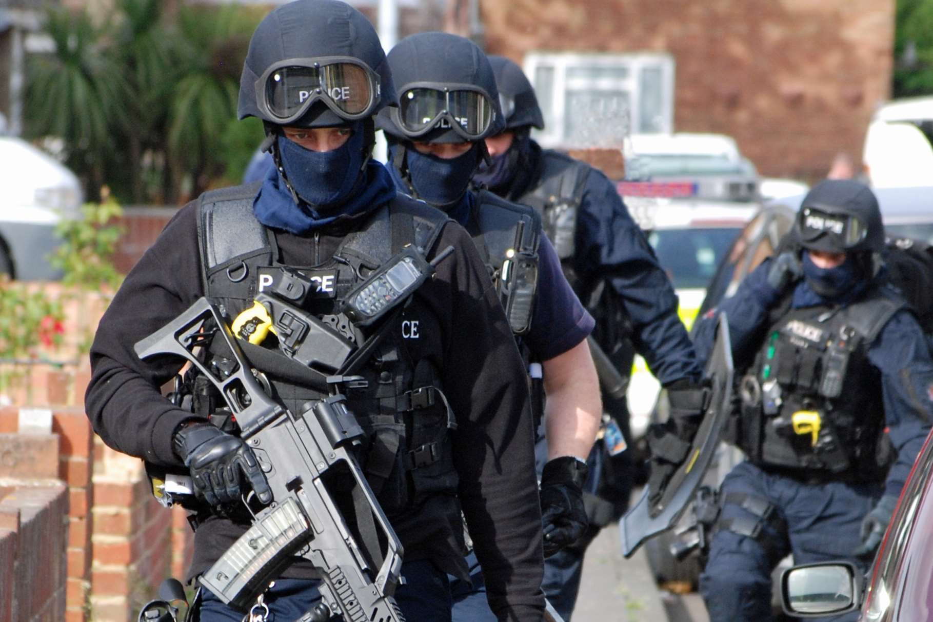 Armed police in Faversham. Stock image.