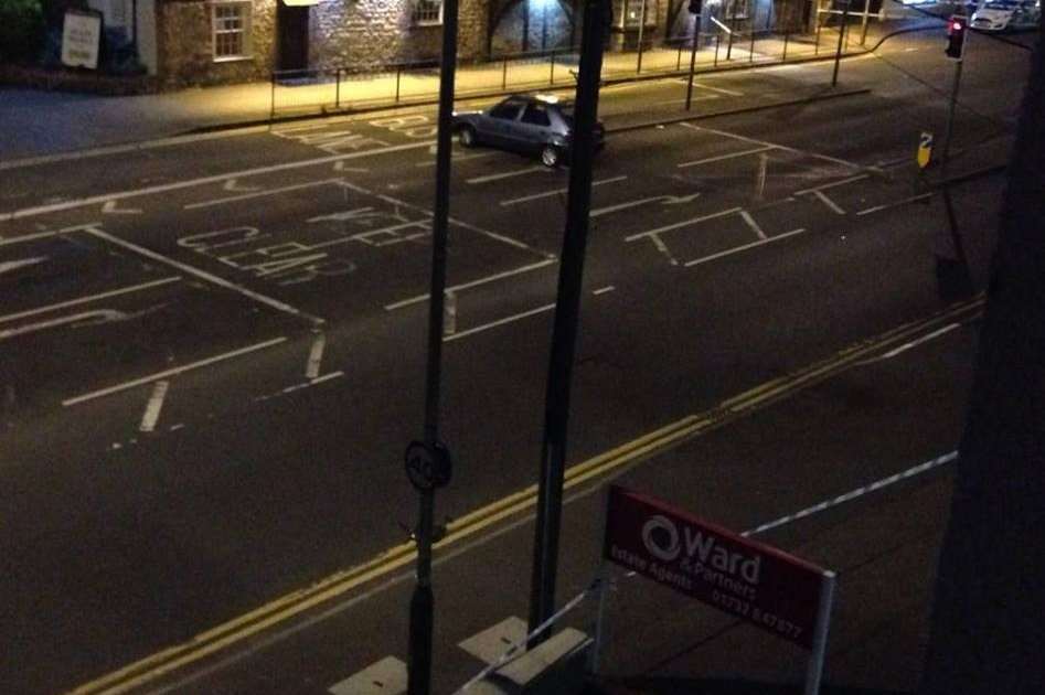 The crime scene in Larkfield where a police officer was injured in a hit-and-run