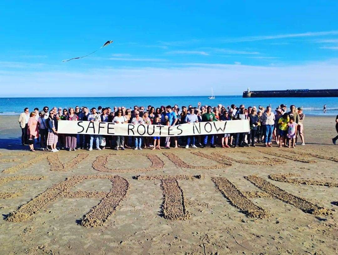 More than 200 people attended the vigil in Folkestone yesterday. Picture: Bridget Chapman