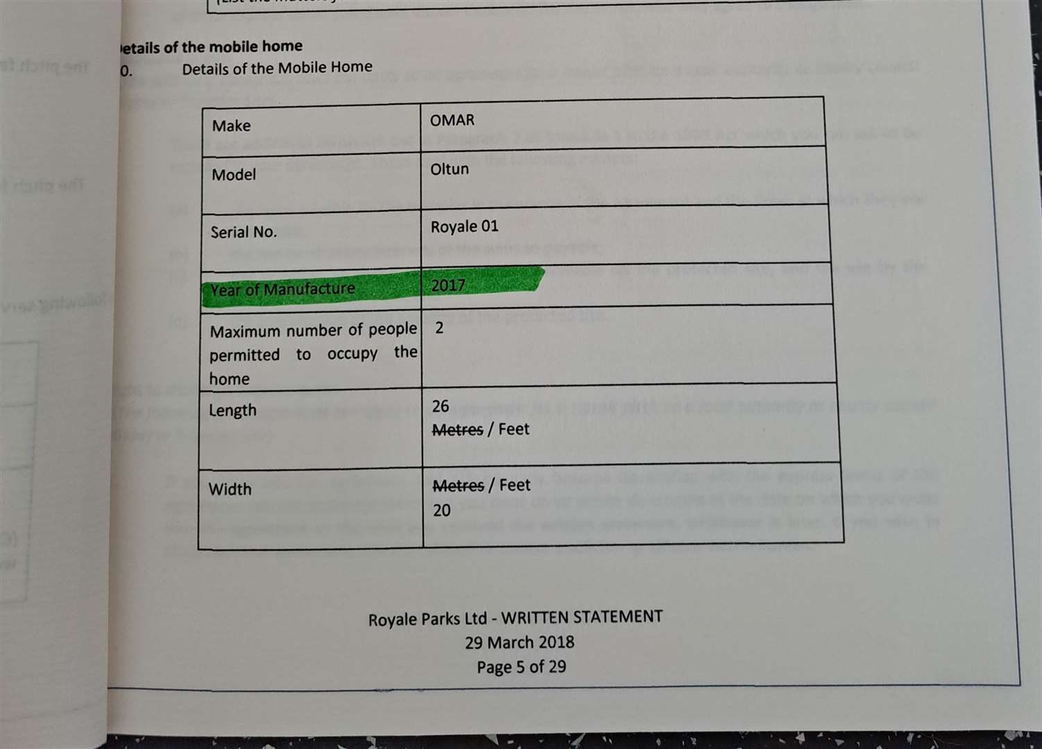 Christine Price's lease agreement states the home was manufactured in 2017, but the company that builds the units says it has no record of producing the same model and spec since at least 2010