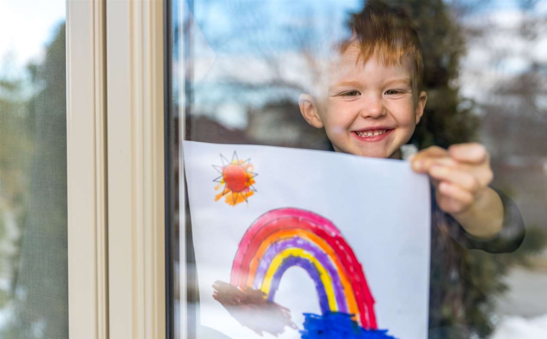 Children across the county have taken part in drawing the rainbows