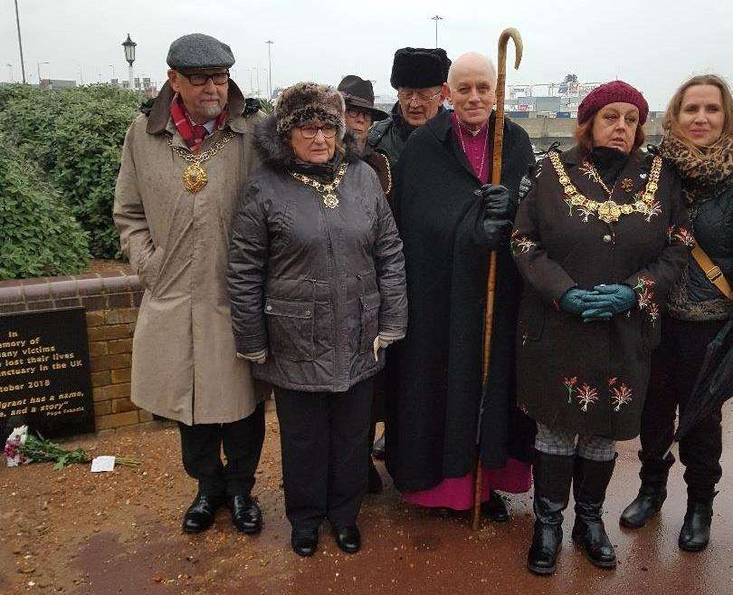 The dedication service for the migrants' memorial. Picture: Seeking Sanctuary