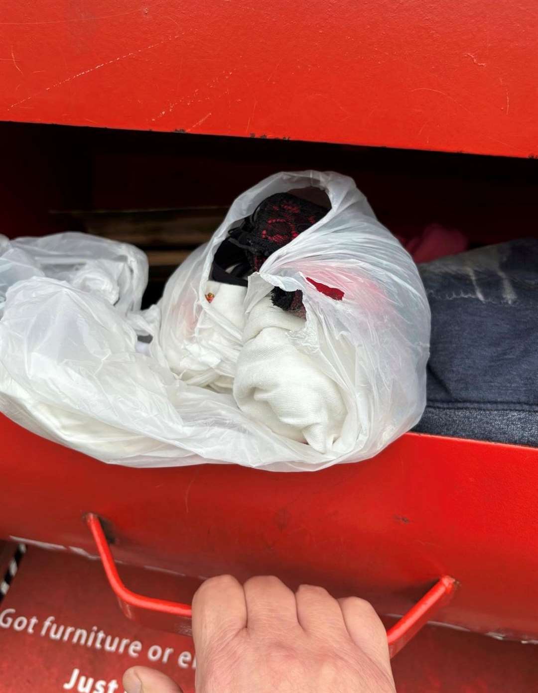 The donation bin in Hawley Road in Dartford during Phil's visits over a five-week period. Picture: Phil Cowdery