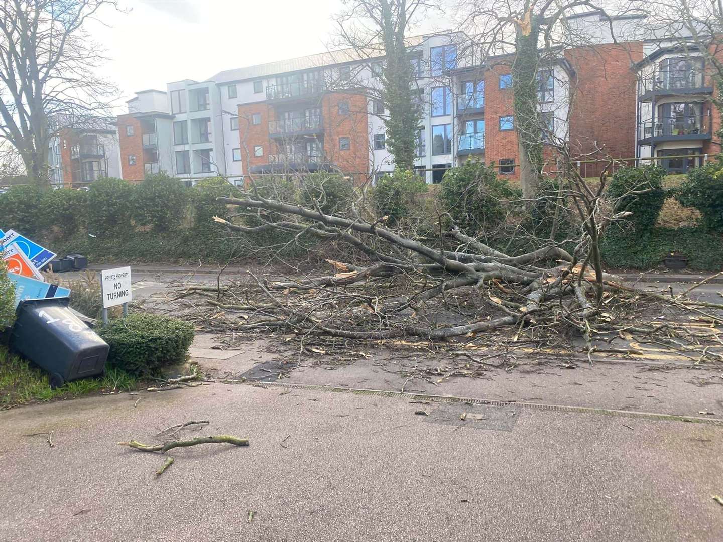 Debris scattered across Old Dover Road, Canterbury. Picture: Jordan Reed-Ashton