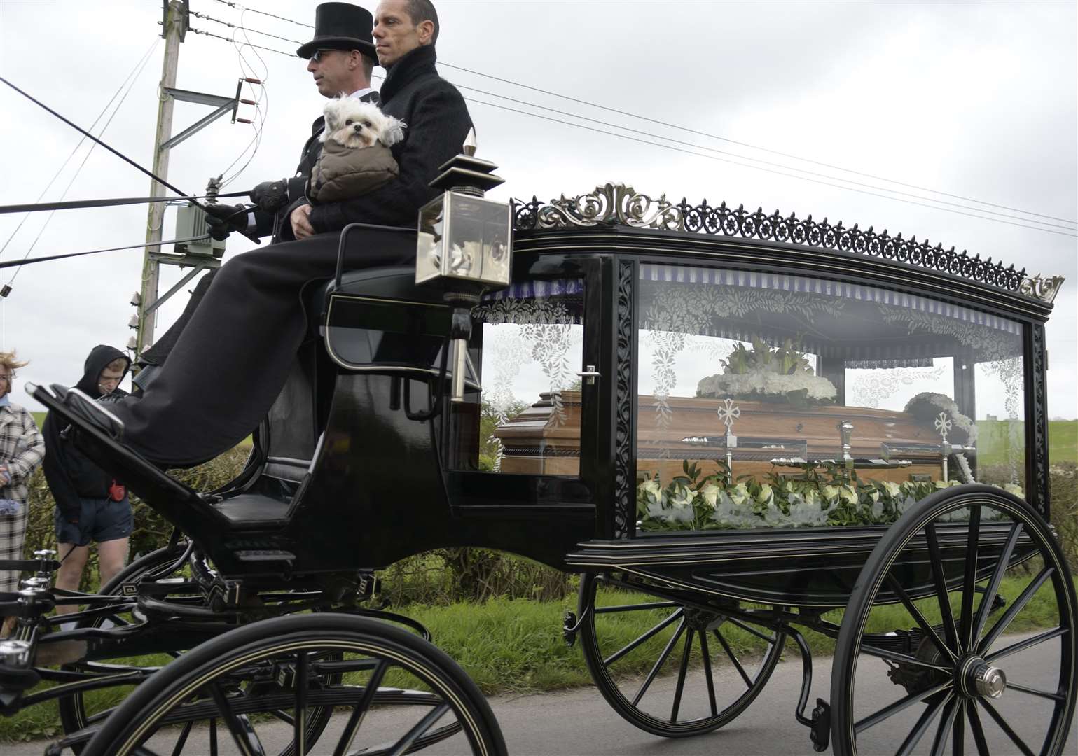 Funeral of Paul O'Grady. Roman Road, Aldington. Picture: Barry Goodwin