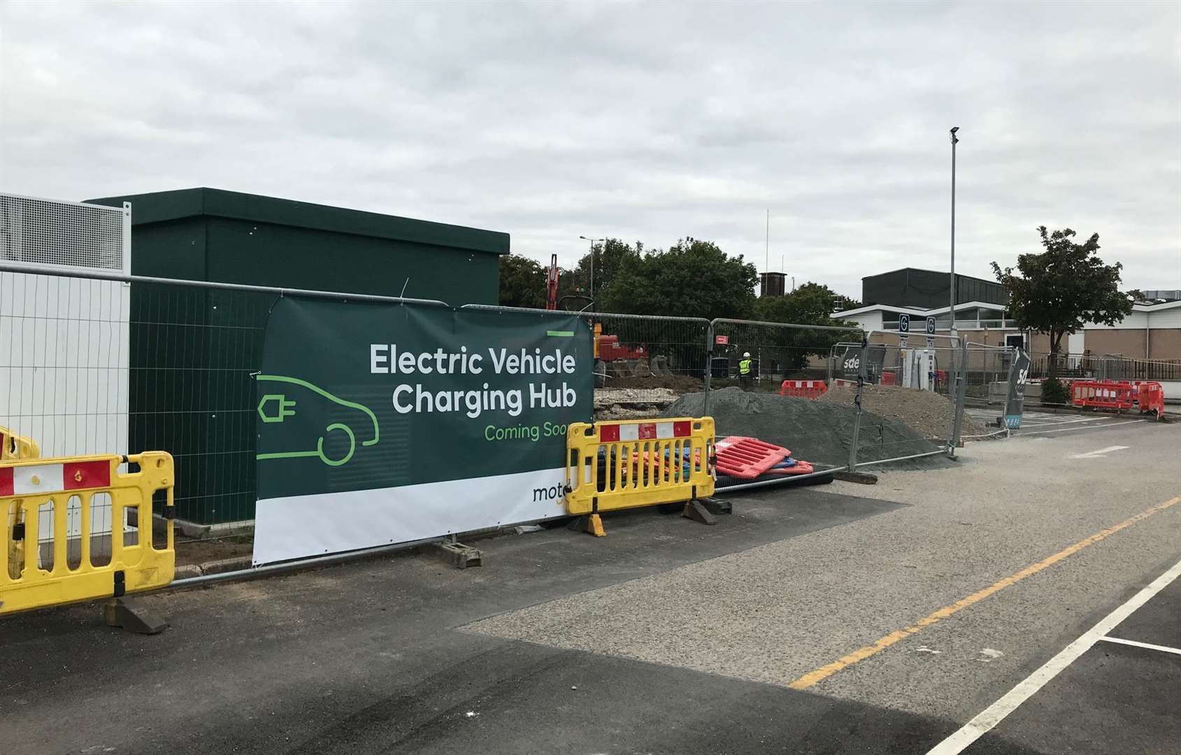 The hub under construction at the Moto Medway Services