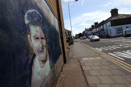 Artist Dean Tweedy's banned mural of Charlie Sheen