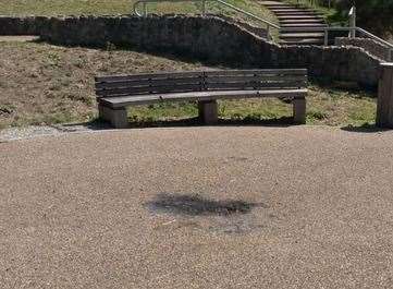 The damage caused by the pavement fire. Picture: Folkestone and Hythe council