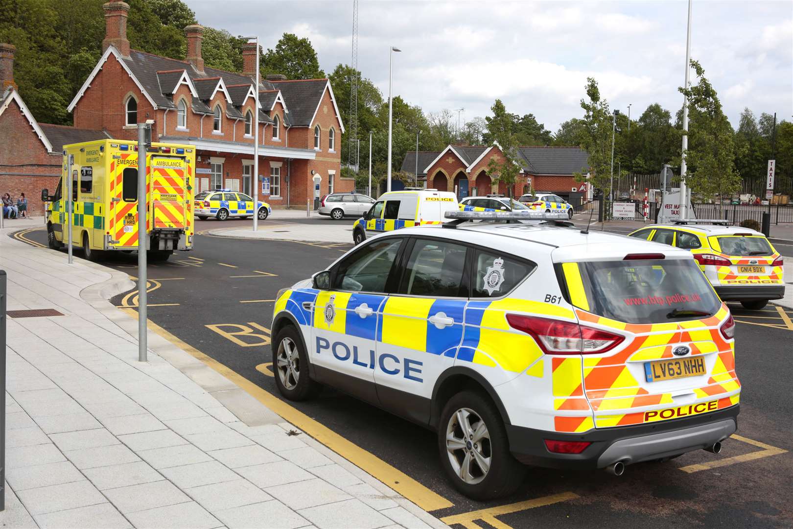 Emergency services were called to West Malling station after the tragedy. Picture by Martin Apps.