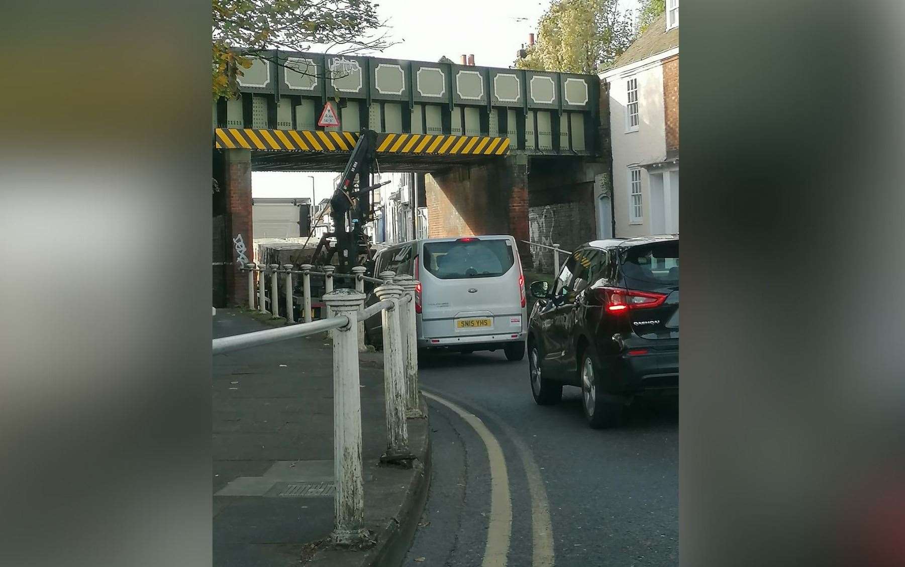 A truck hit the bridge at Wincheap Roundabout in Canterbury