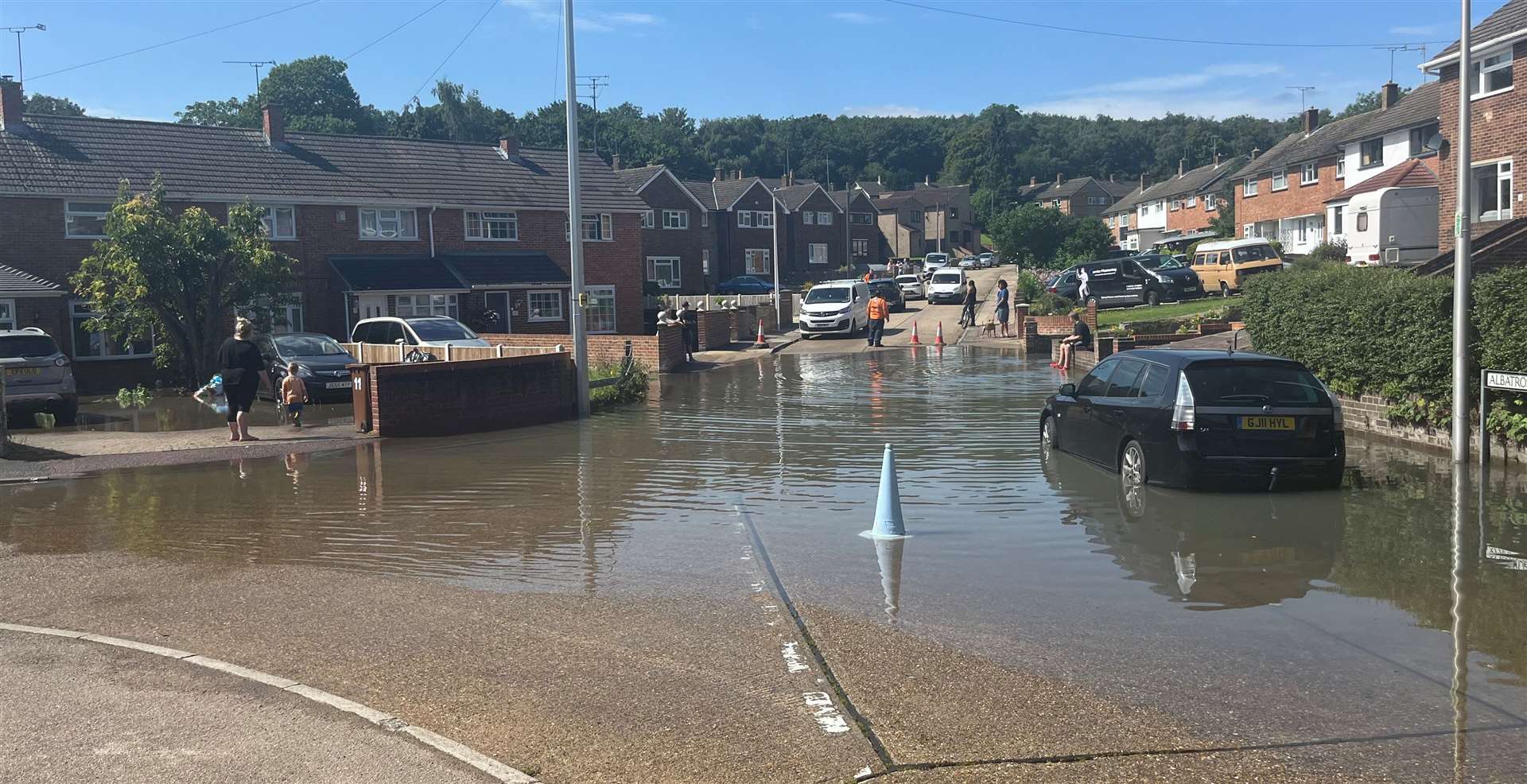 Part of Albatross Avenue in Strood were flooded