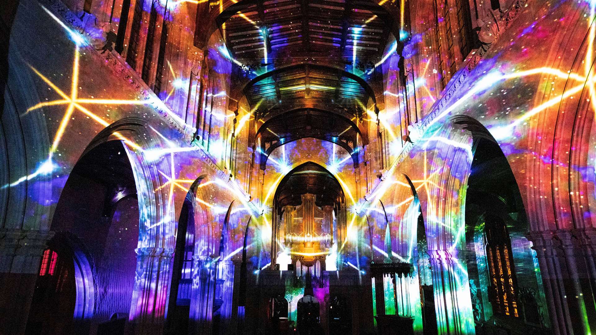 Audio-visual artists Luxmuralis are bringing their fourth light show to Rochester Cathedral