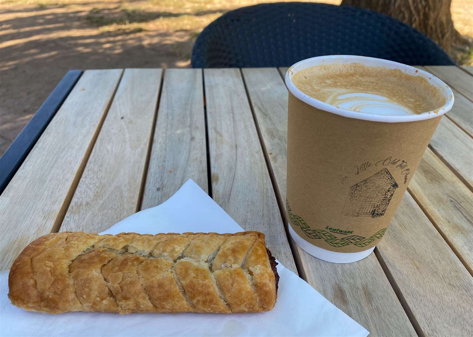 Vegan sausage rolls are all the rage these days, and this one was pretty tasty. Picture: Sam Lawrie