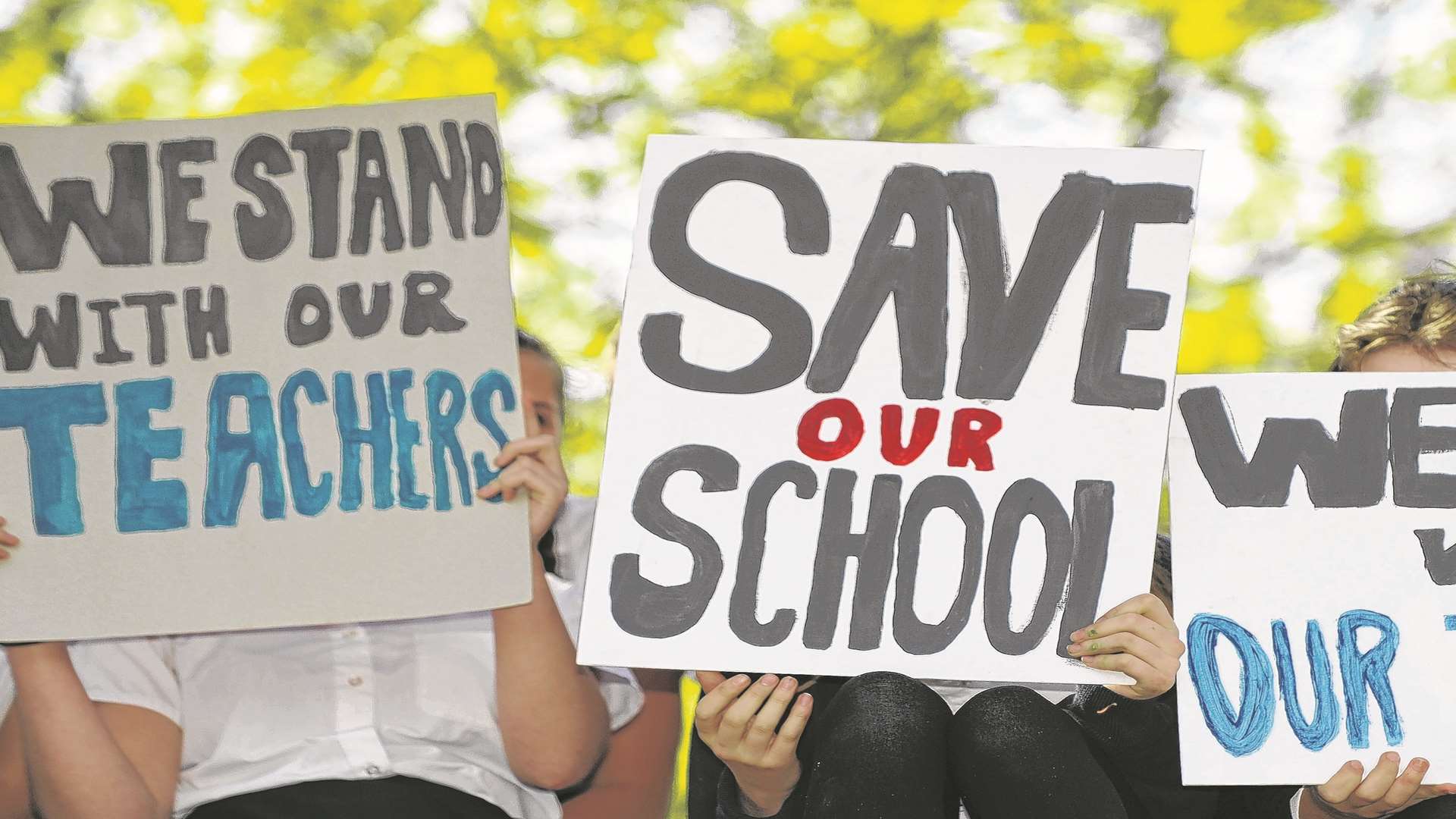 Pupils protested against the plans