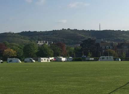 The travellers were at Radnor Park for under 24 hours but have since left the town