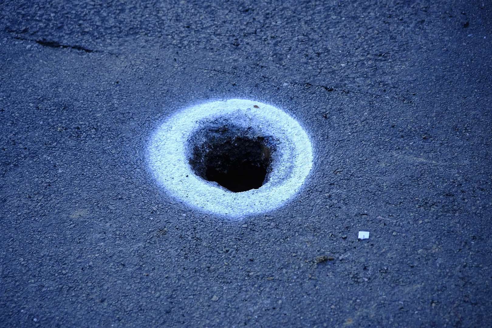 The sinkhole near the railway bridge in Ham Shades Lane in Whitstable. Picture: Tom Banbury