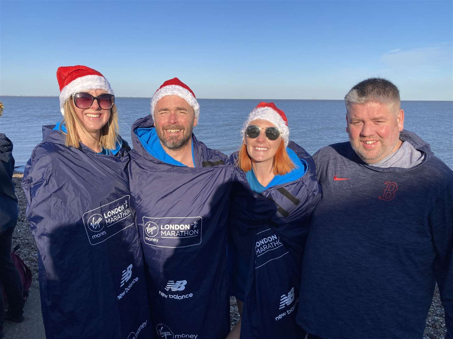 From left: First-time (and only time) swimmers Sam Mackay, Dan Hanson, Sophie Nelson and Ross Burford. Picture: John Nurden