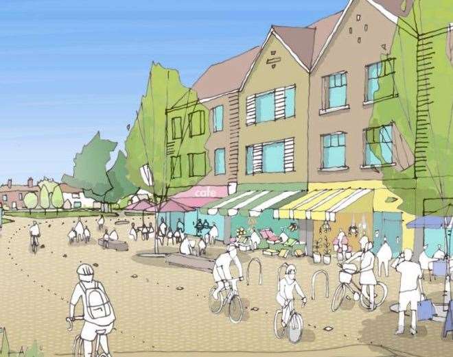 An artist's impressions of the proposed Heathlands garden community near Lenham Picture: Maidstone Borough Council/Barton Willmore