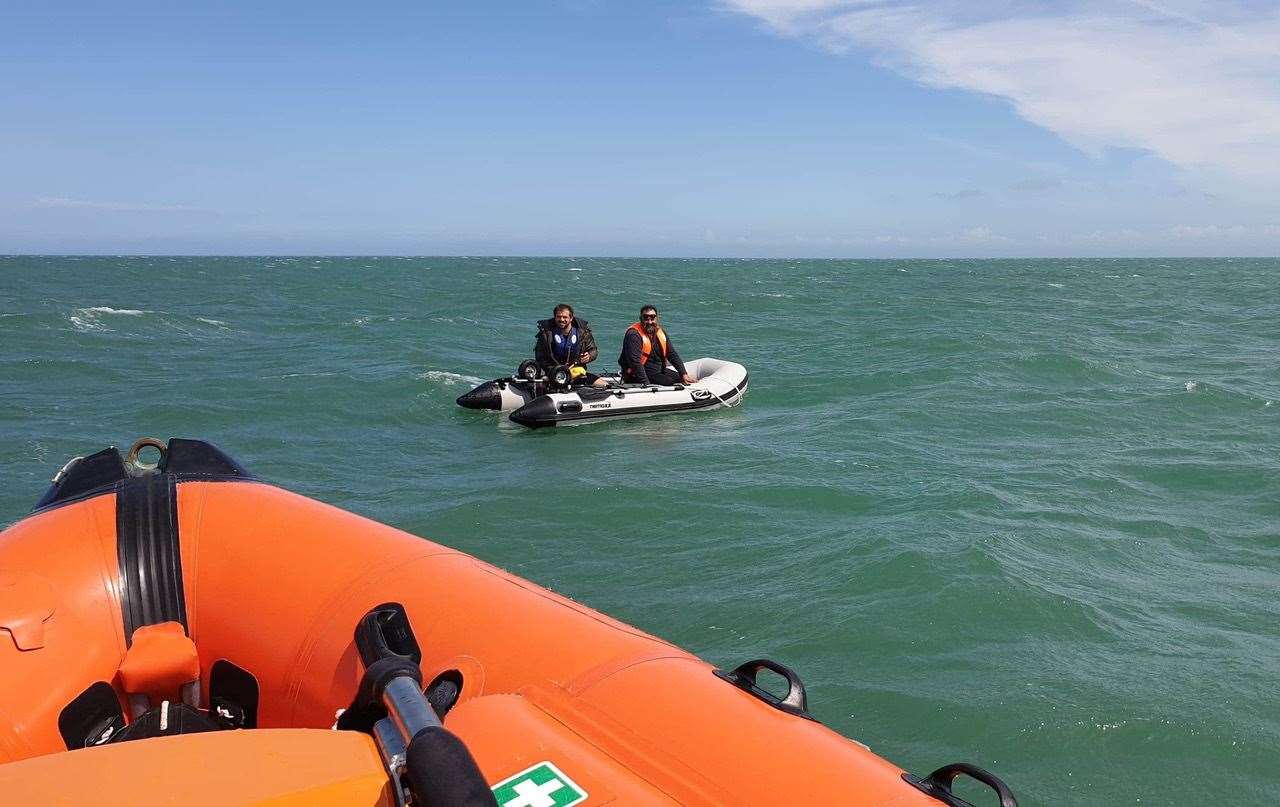 The lifeboat attending the casualties at sea off Littlestone. Picture: Peter Leigh