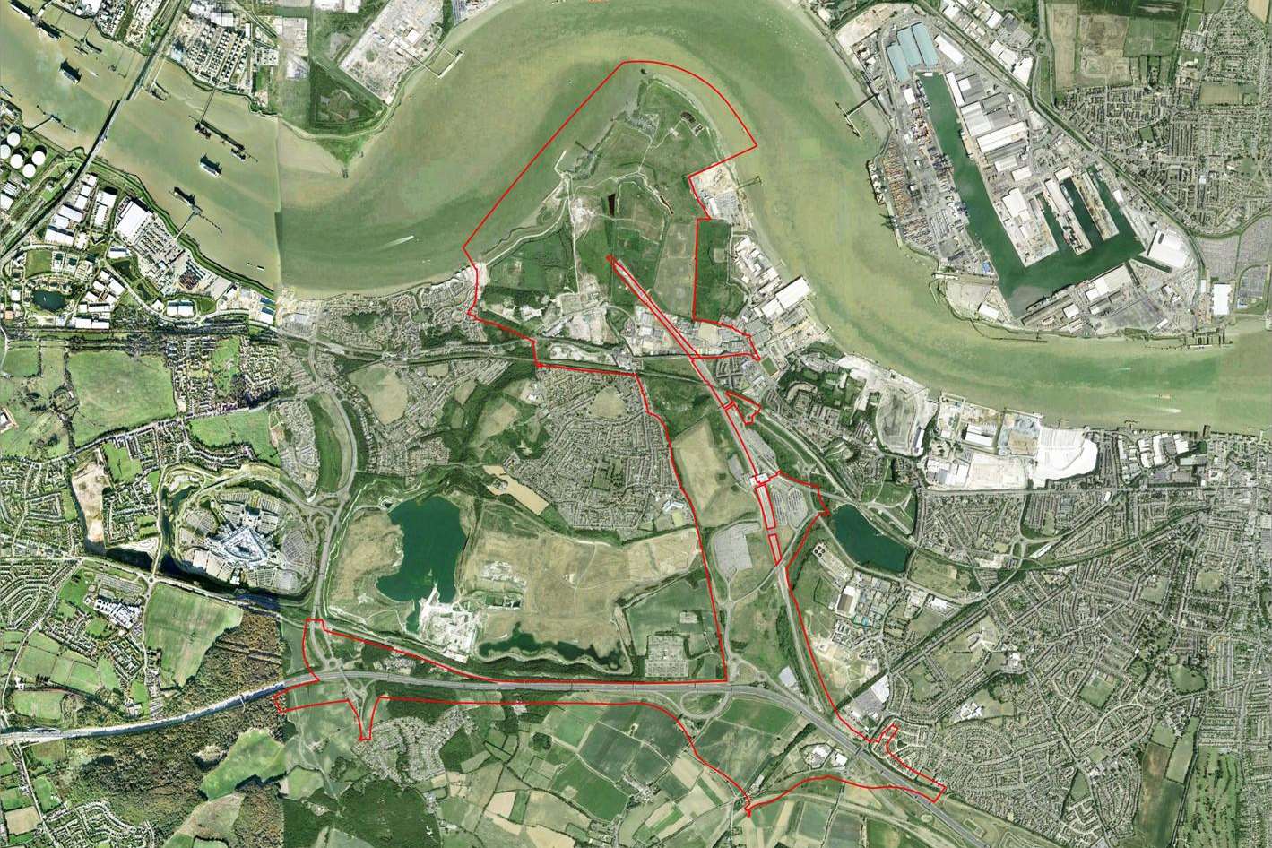 The boundaries of the London Paramount resort development