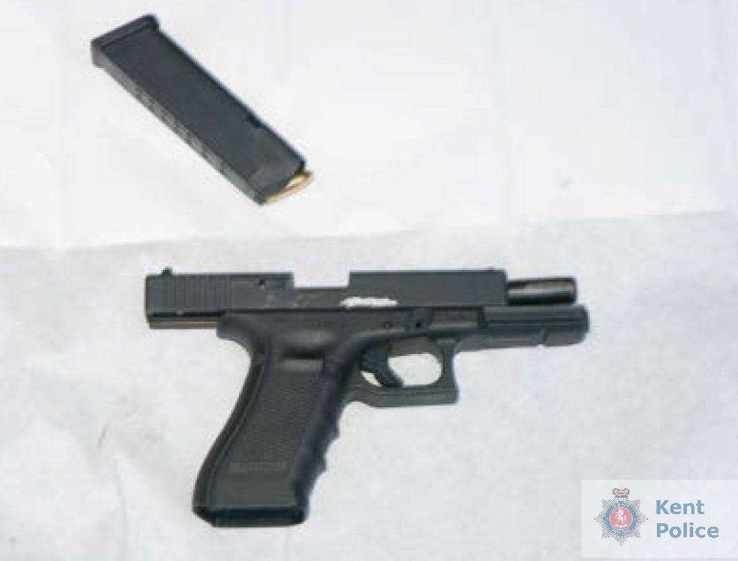 An example of a handgun with ammunition. Picture: Kent Police