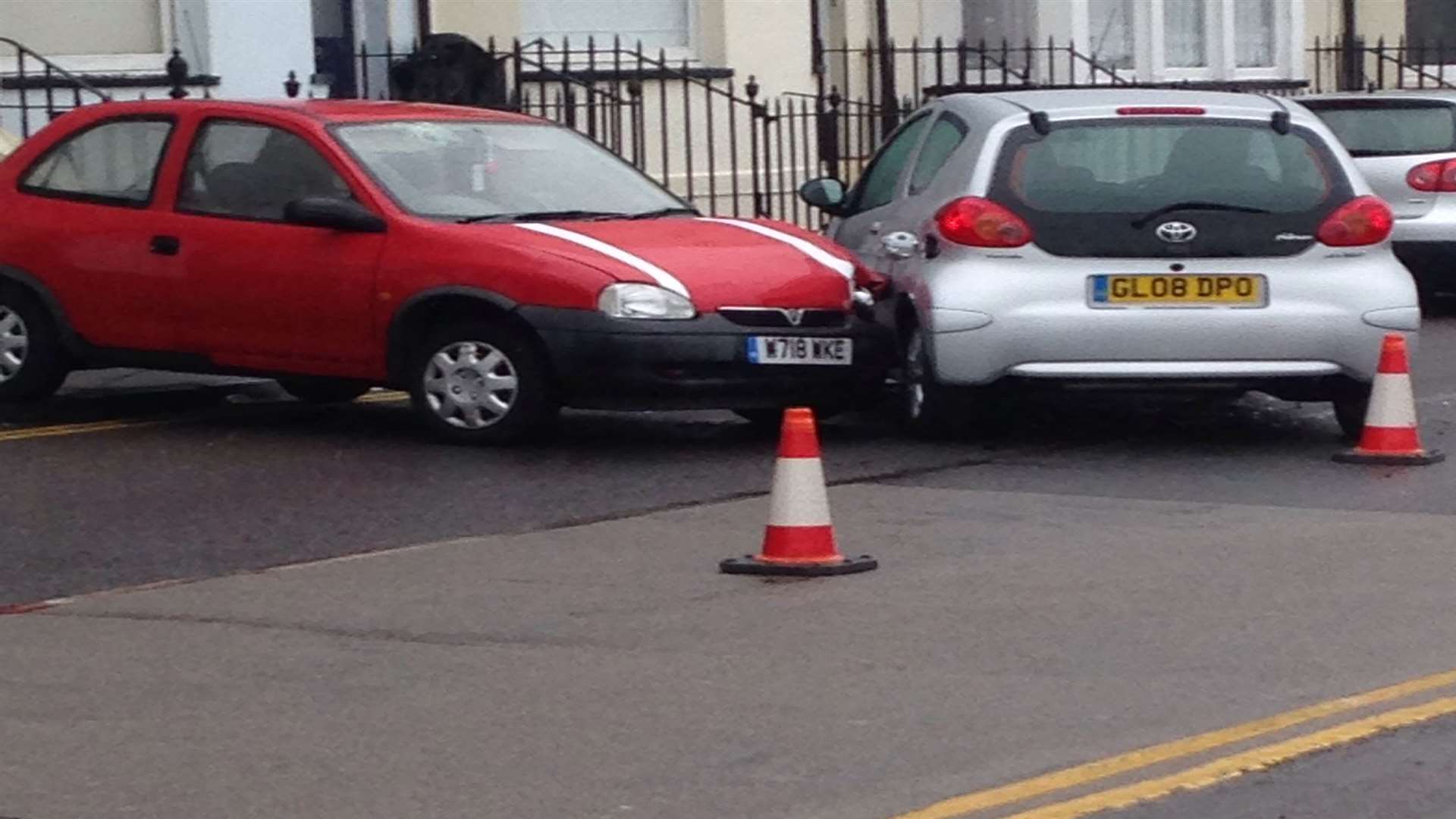 The cars crashed in Addington Street