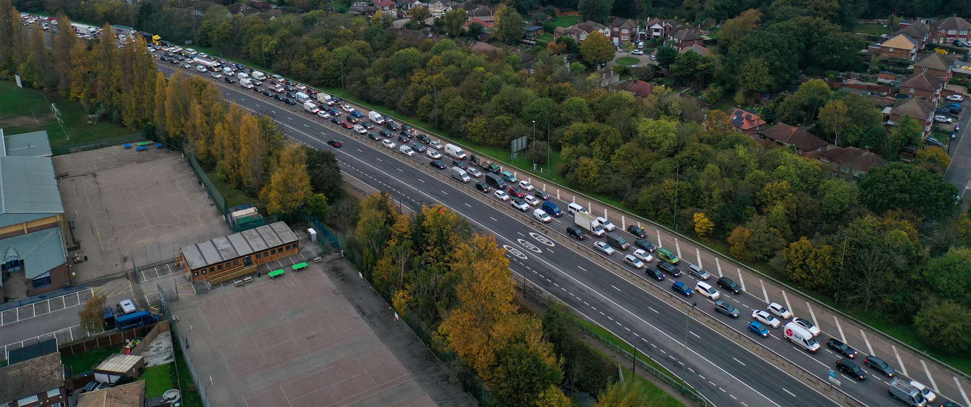 The A2 in Bexley at Black Prince Interchange is closed following a collision. Picture: UKNIP