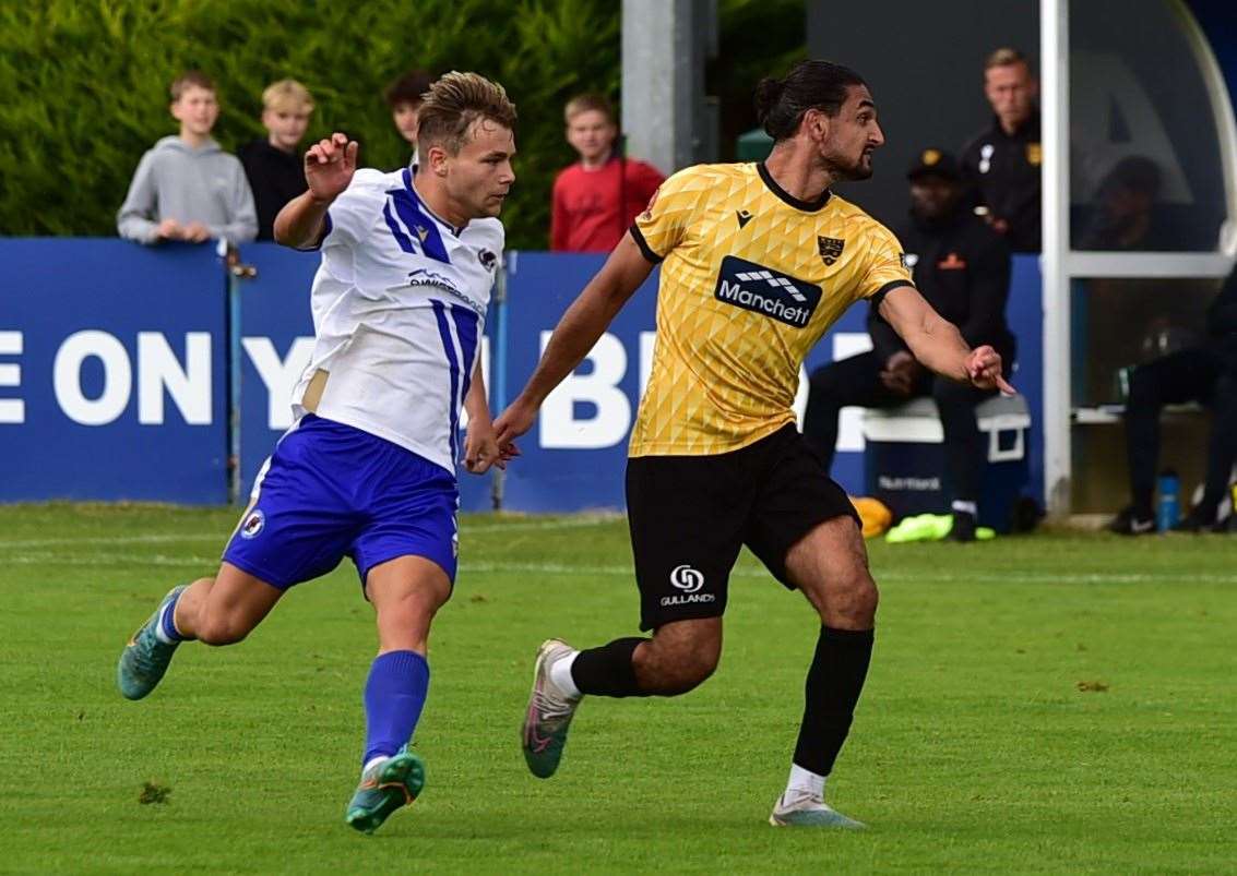 Pre-season friendly: Bearsted 1-4 Maidstone. Harry Kyprianou. Picture: Steve Terrell