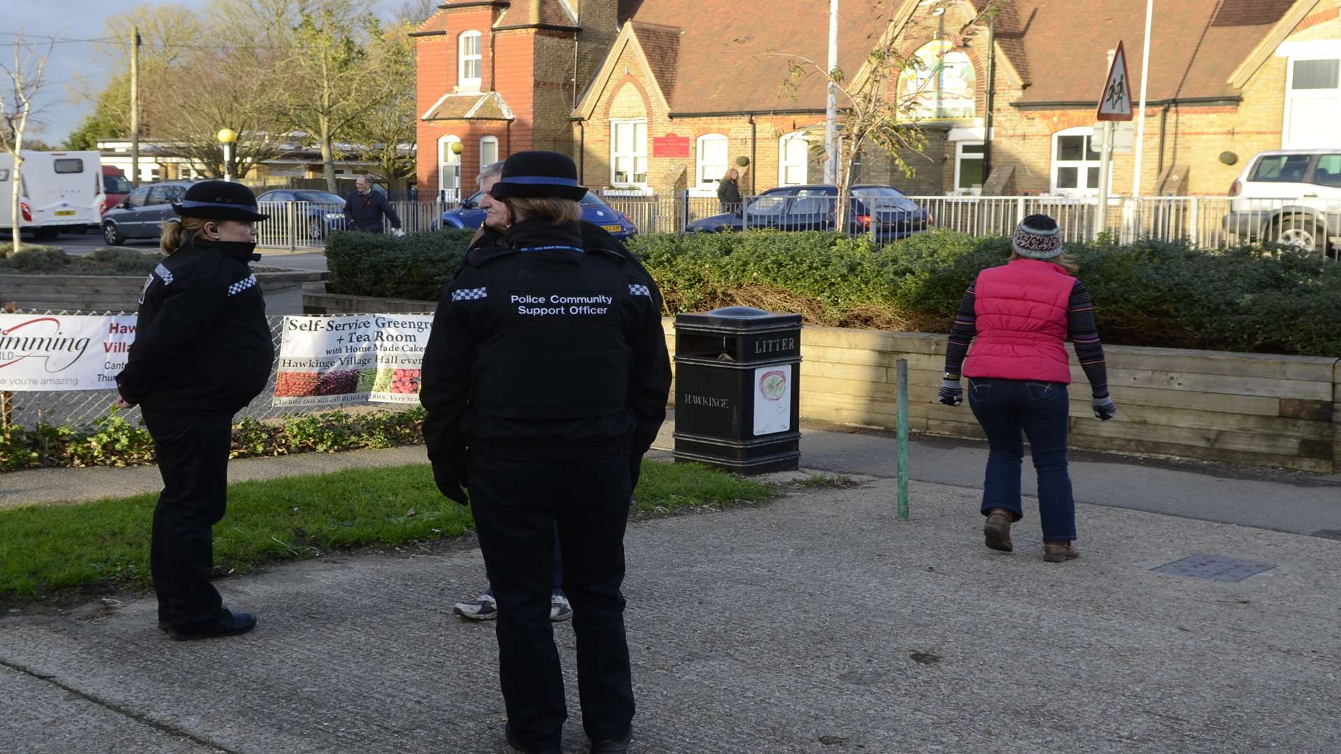 A PCSO on patrol. Stock image