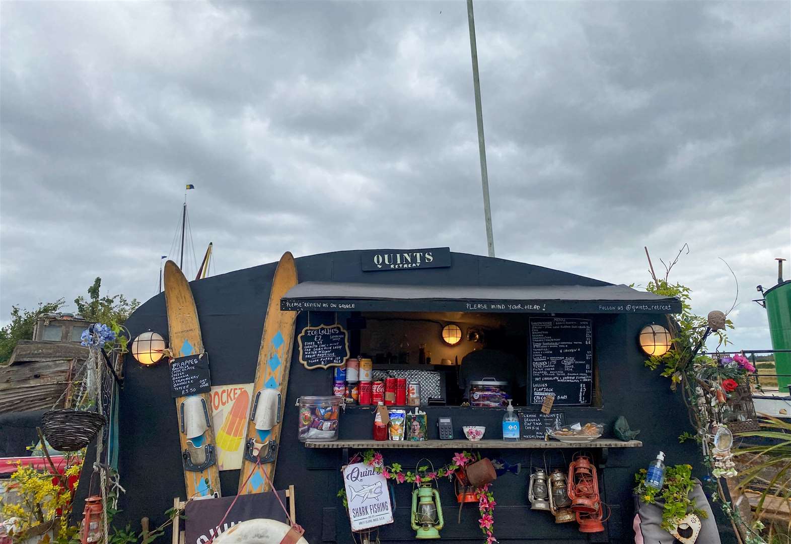 Quint's Retreat in Faversham is a waterfront outdoor cafe with a Jaws theme. Picture: Sam Lawrie