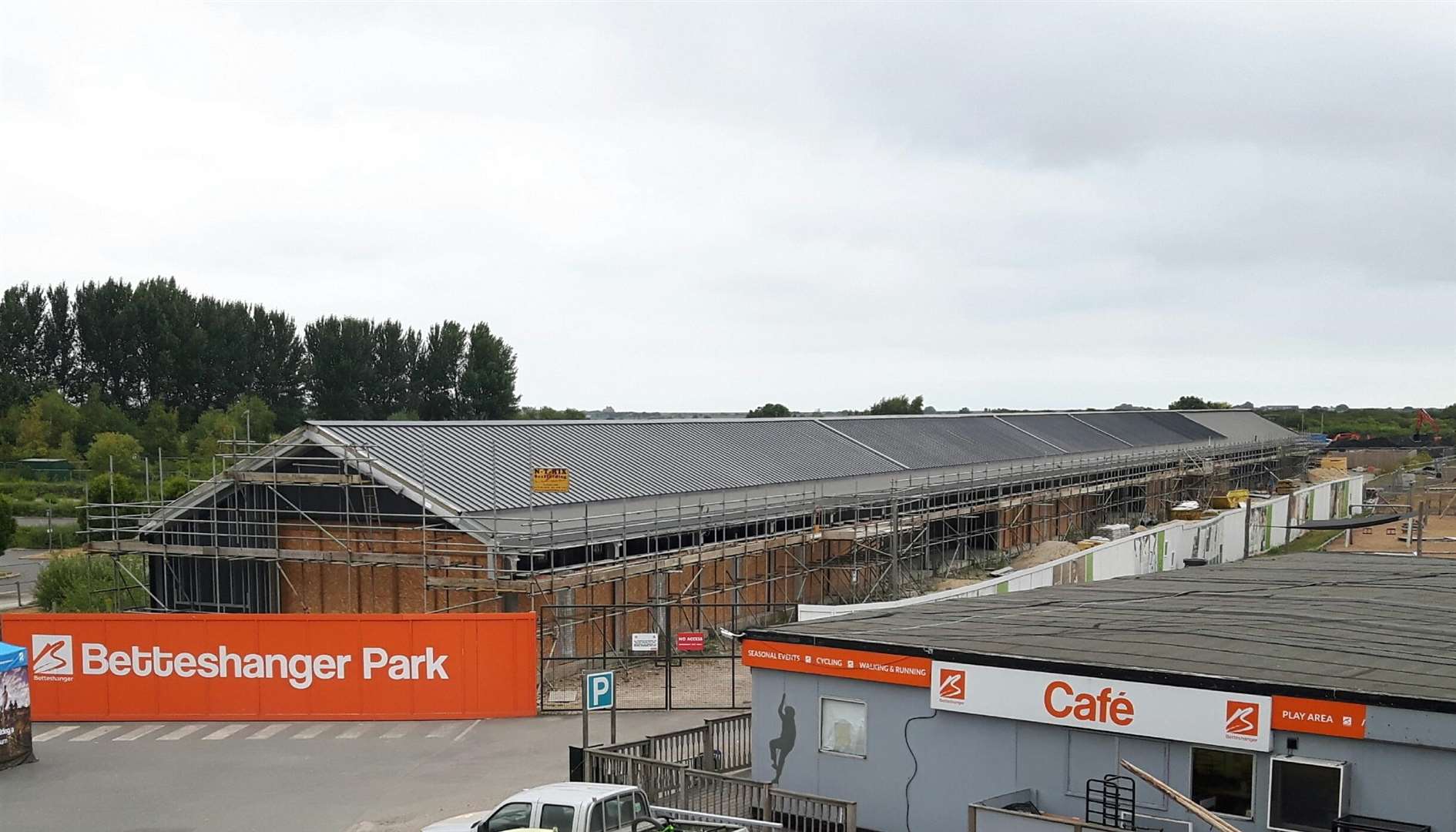 The new Betteshanger visitor centre under construction