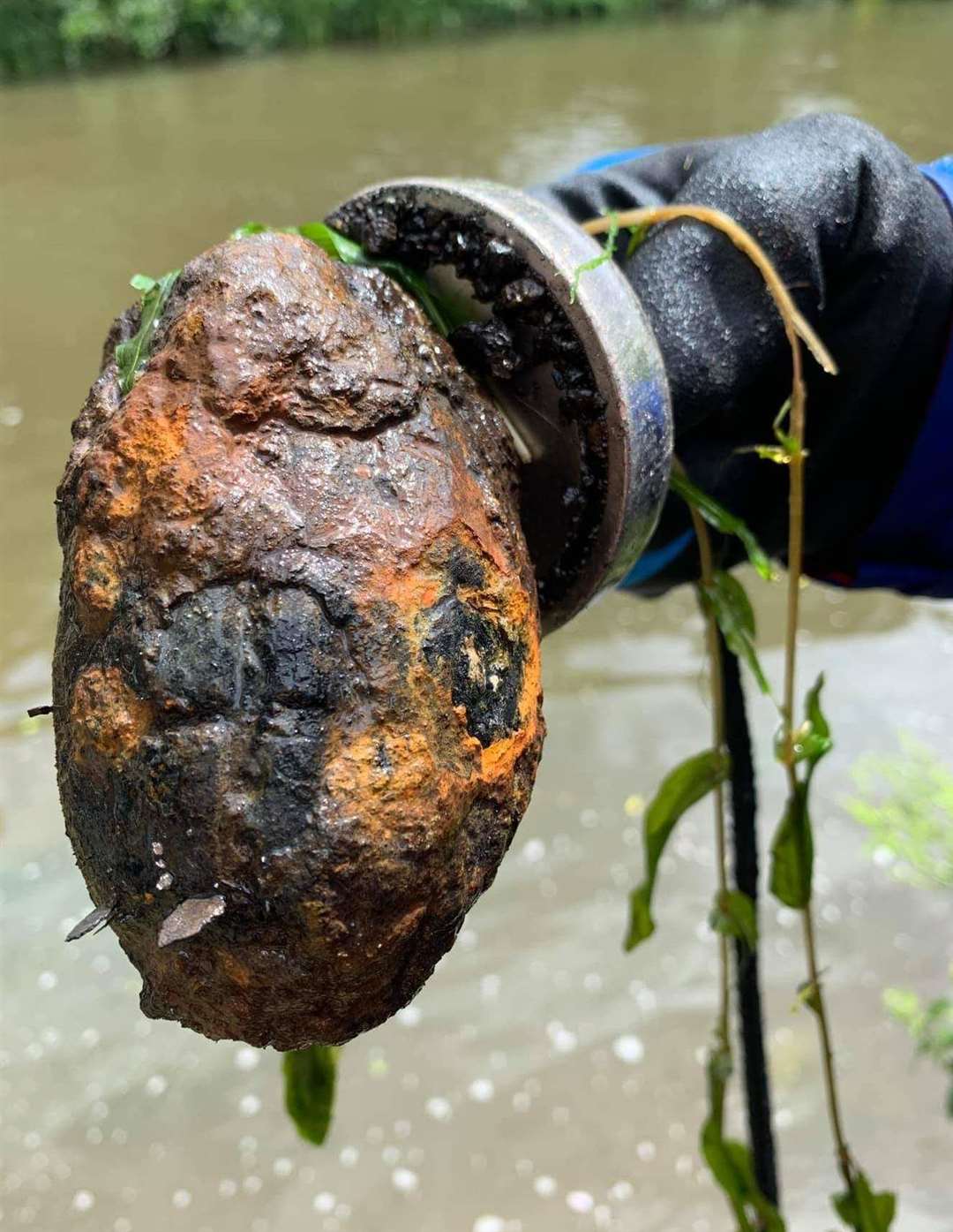 The bomb found at Teston Bridge Country Park. Picture: Luke Crofts and Louise Harris