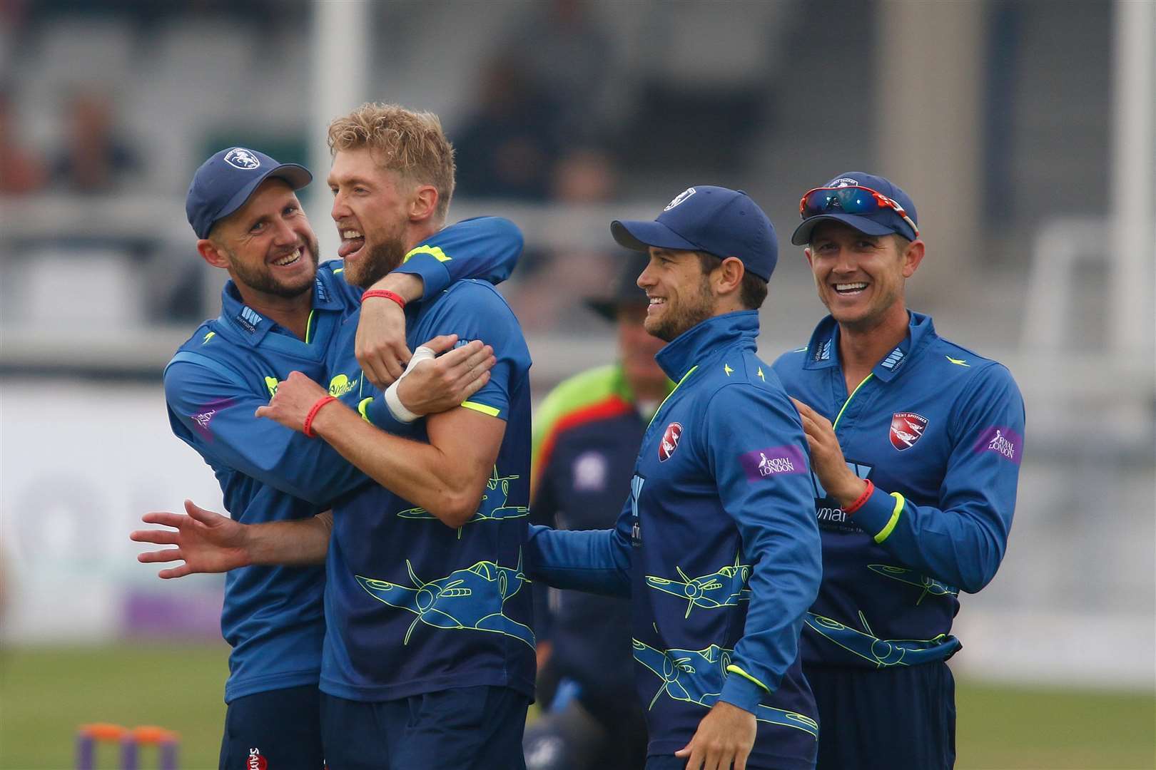 Callum Haggett celebrating removing Peter Trego. Picture: Andy Jones