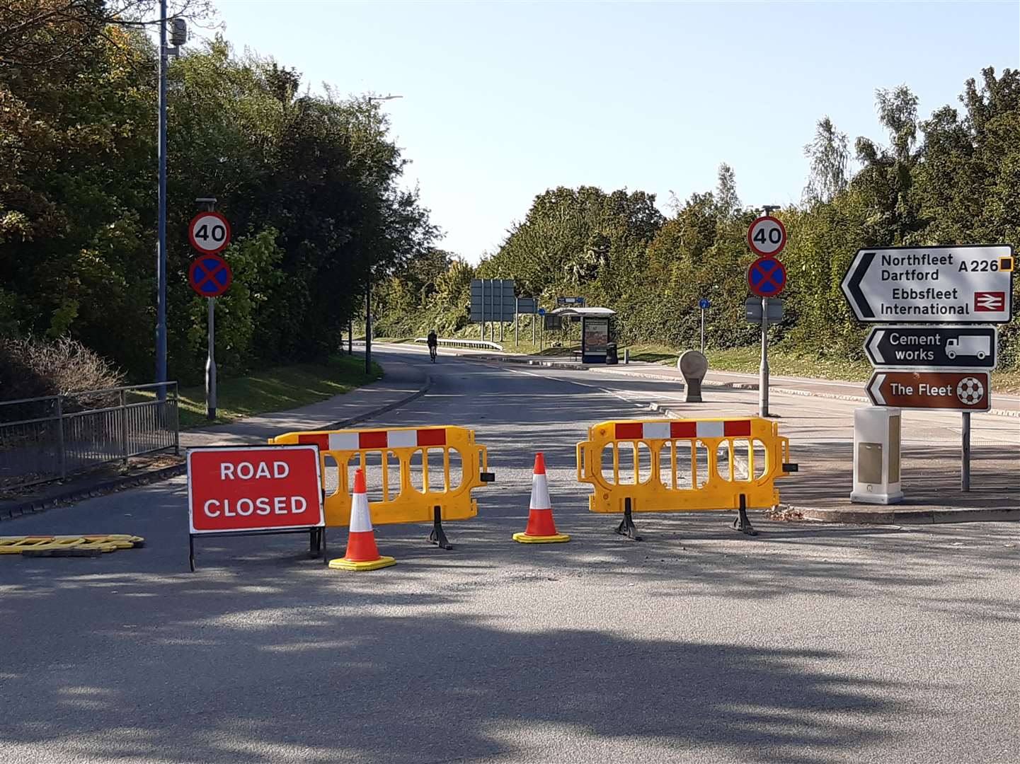 The scene of the accident in Springhead Road, Northfleet, in which two men died