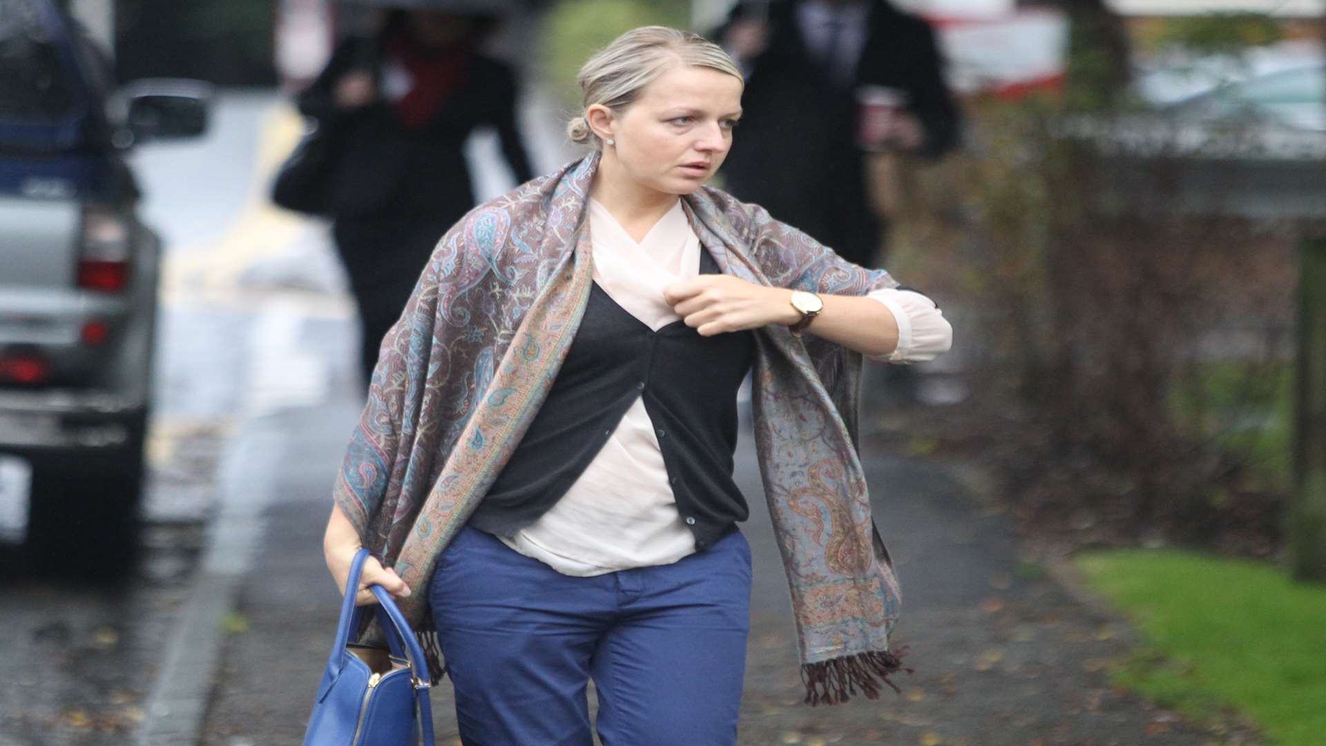 Dr Anne Henderson's cleaner, arrives at Sevenoaks Magistrates' Court