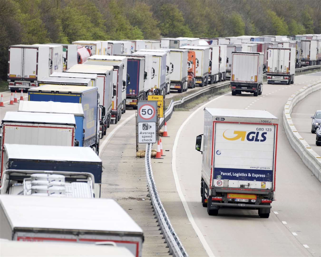 Operation Brock on the M20 at Harrietsham. Picture: Barry Goodwin