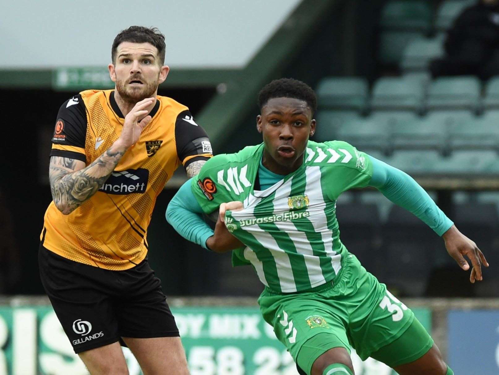 Jack Cawley prepares to attack a free-kick during Maidstone's draw at Yeovil. Picture: Steve Terrell