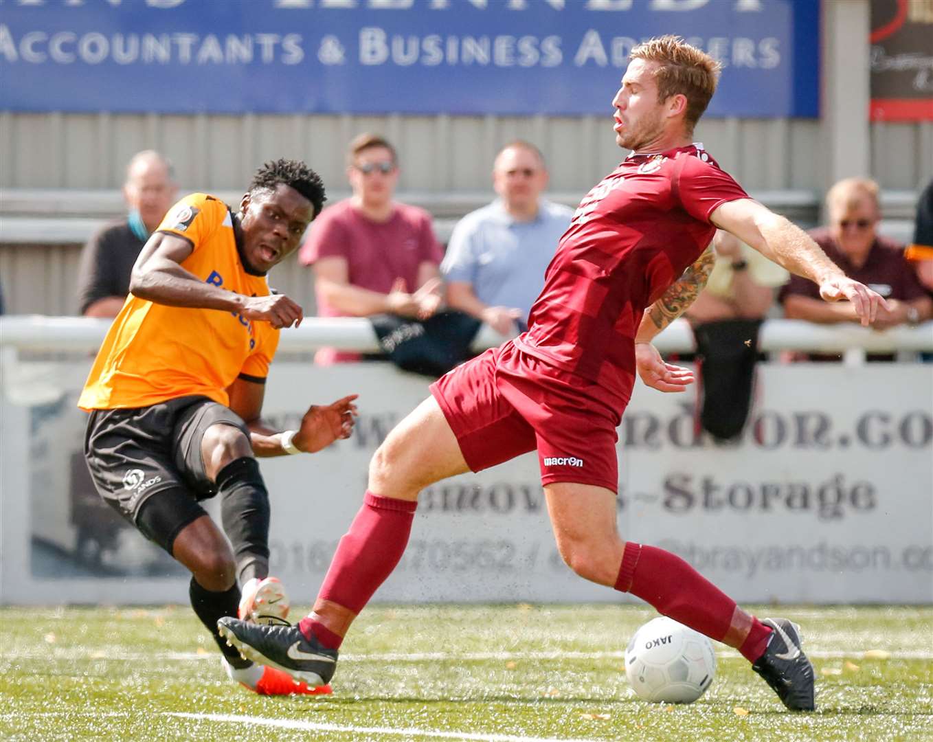 Justin Amaluzor goes for goal before his early substitution Picture: Matthew Walker