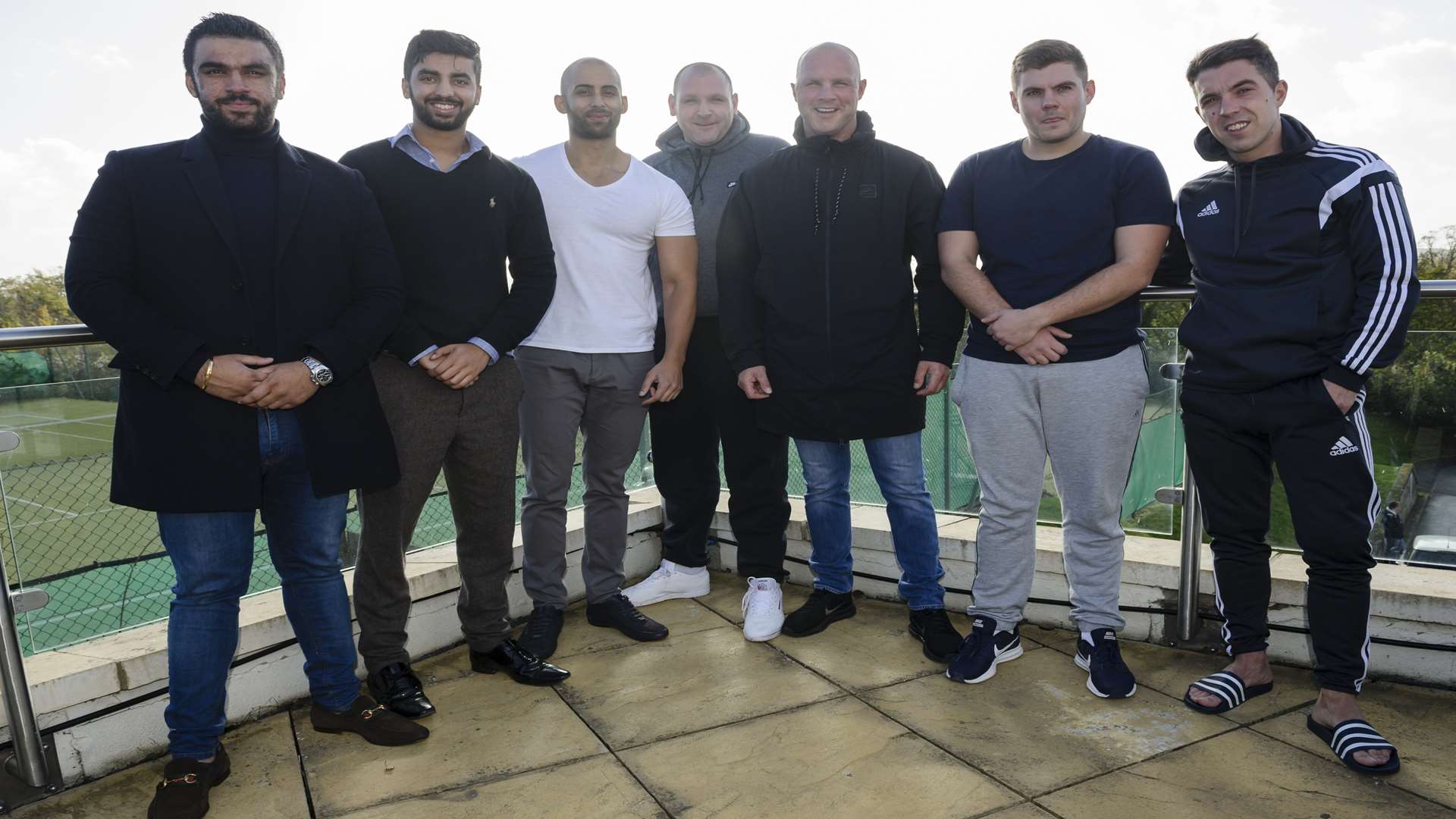 L/R: Lak Khela, Riky Bains, Harj Bains, Terry Jay, Dan Mulkerrin, Dom Hamill and Ray Steer